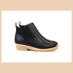 Sydney Brown Crepe Ankle Boot Black